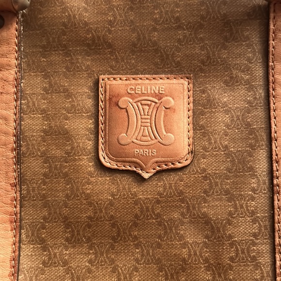 Vintage Celine Macadam Mini Satchel Bag PVC & Leather – Made in Italy - Picture 5 of 14